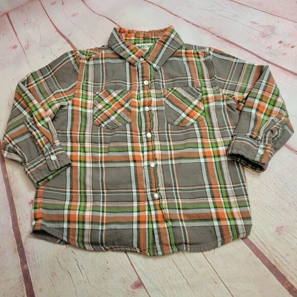 Cherokee plaid buttondown shirt 4T - Picture 1 of 3